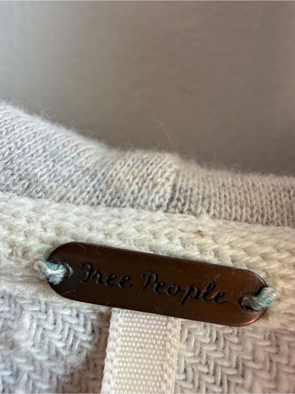 Free People Embroidered Hoodie Swing Cardigan Boho Peplum Jacket Womens M Cream - Picture 2 of 12